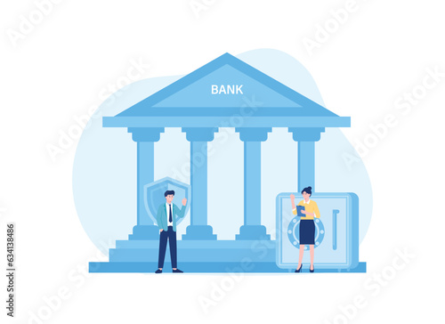 regarding bank security concept flat illustration