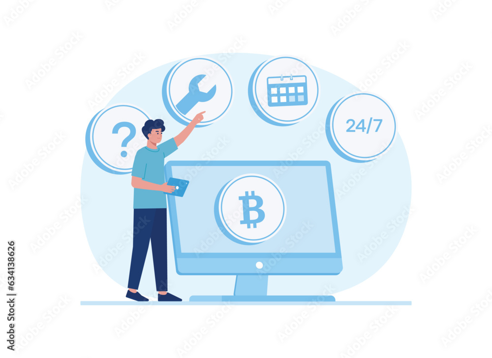 regarding bitcoin business concept flat illustration regarding bitcoin business concept flat illustration