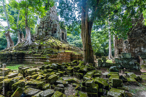 views of amazing ta prohm temple in agkor wat  cambodia