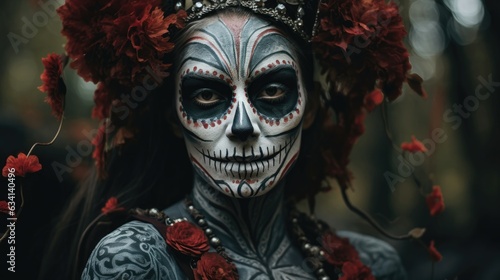 A woman with skull make up © Kanisorn