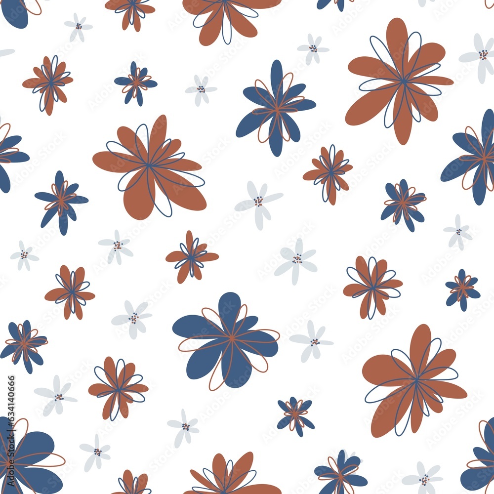 Seamless pattern with primitive floral. Simple minimalistic background. Hand drawn large flower buds. High quality photo Seamless pattern with primitive floral. Simple minimalistic background. Hand drawn large flower buds. High quality photo