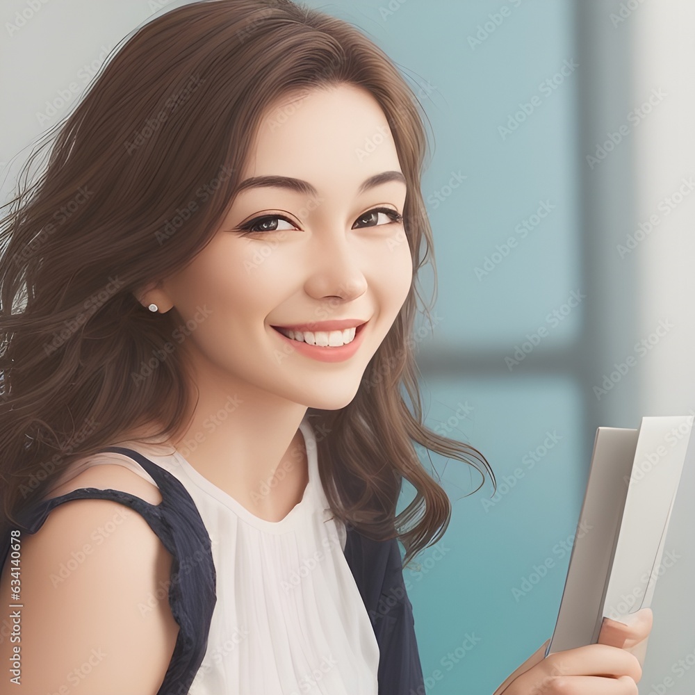 a woman with smile face a woman with smile face