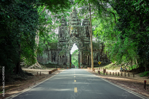 amazing view of angkor thom entrance, cambodia