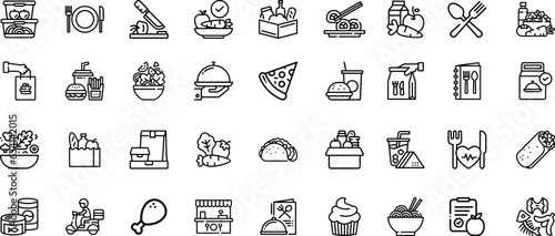 Yemekle ilgili ikon seti. Translation Icon set for food
