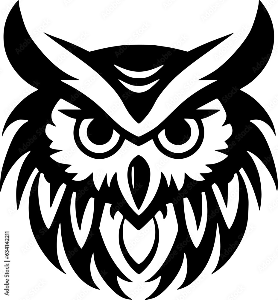 Owl - Black and White Isolated Icon - Vector illustration Owl - Black and White Isolated Icon - Vector illustration