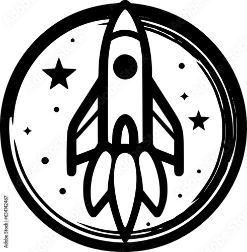 Rocket - Minimalist and Flat Logo - Vector illustration