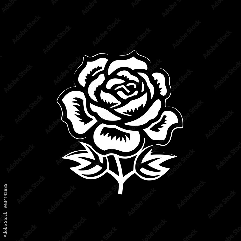 Rose | Black and White Vector illustration Rose | Black and White Vector illustration