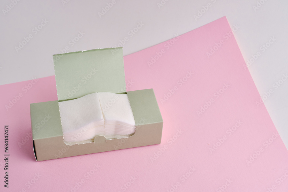 Box with cotton pads. Beauty concept, facial skin care
Box with cotton pads. Beauty concept, facial skin care