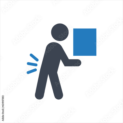Person lifting a heavy object icon