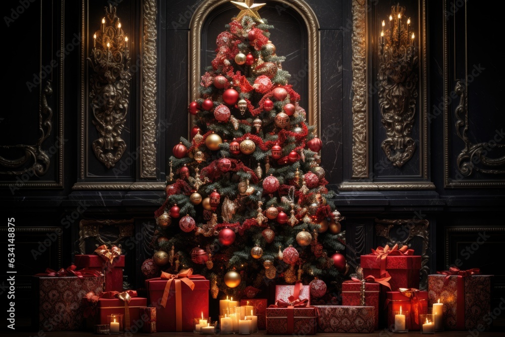 dazzling beauty of a fully decorated Christmas tree