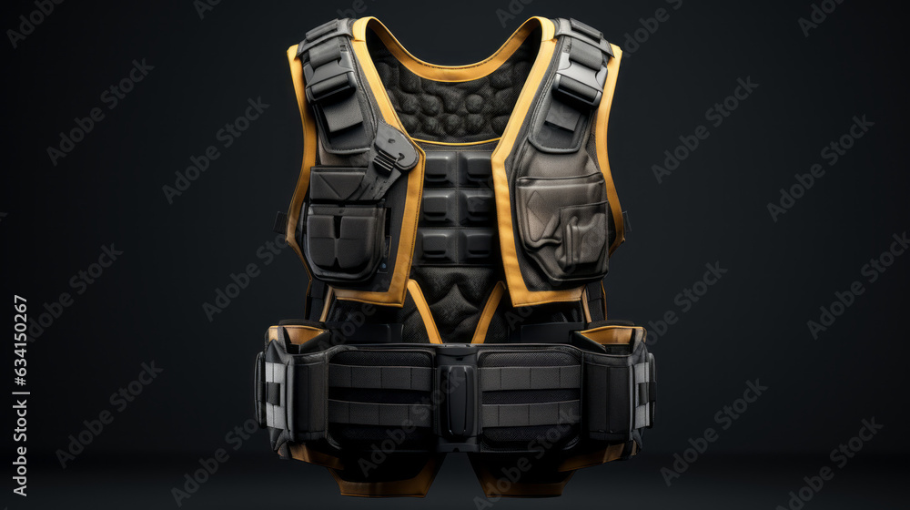 Fototapeta premium Kevlar vest isolated on black background