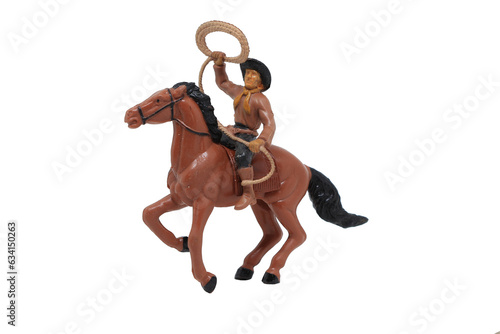 Canvas Print Cowboy Rodeo Roper and horse vintage toy