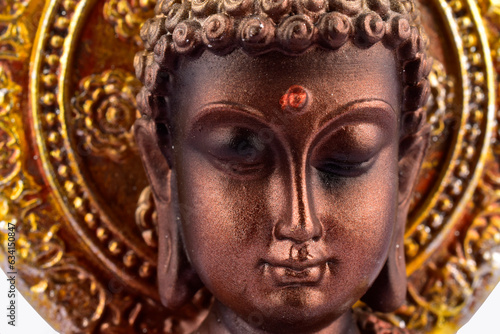 Closeup of buddha statue face