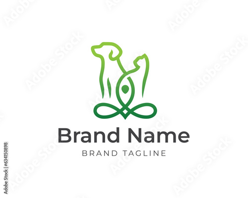 yoga meditation pet logo. pet meditation logo. pet logo template. pet grooming logo template. holistic medicine pet logo.