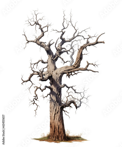 dead big tree on a transparent background. for decorating projects