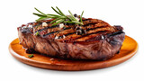 Illustration from grilled beef steak with rosemaryisolated on white AI Generated