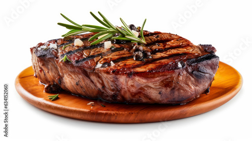 Illustration from grilled beef steak with rosemaryisolated on white AI Generated