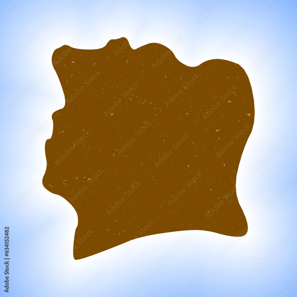 Ivory Coast shape on gradient background. Country map with scratch ...