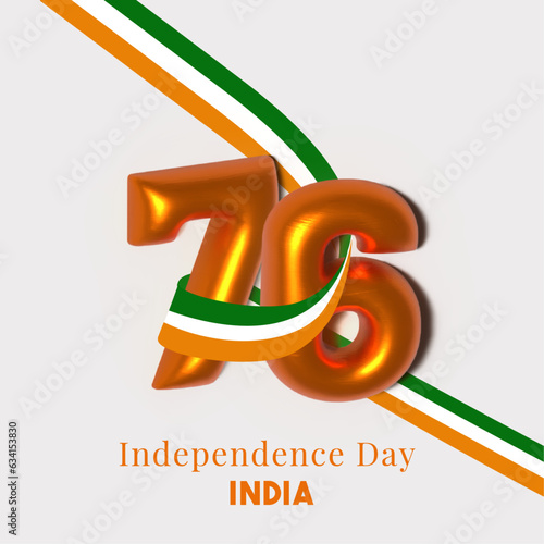 Celebrating 76th Independence day India,3d illustration