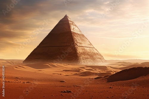 Alien stone pyramid. Generate Ai