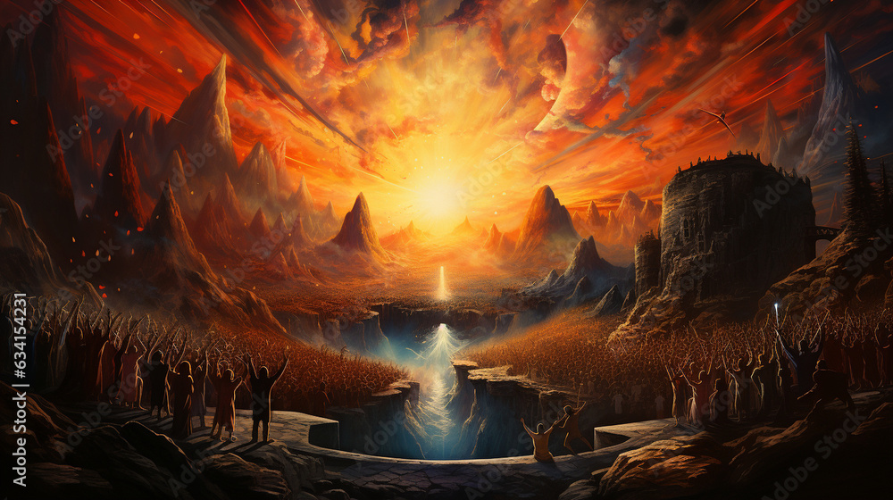 Resurrection Red Color Illustrazione Stock Easter Resurrection: A depiction of the ...