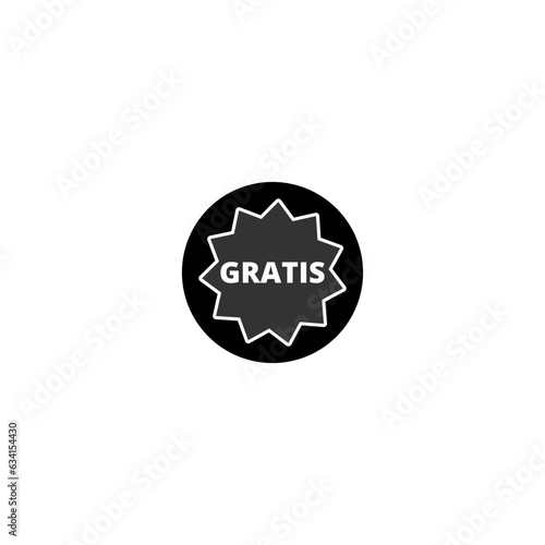 Gratis button icon simple isolated on white backgrounde