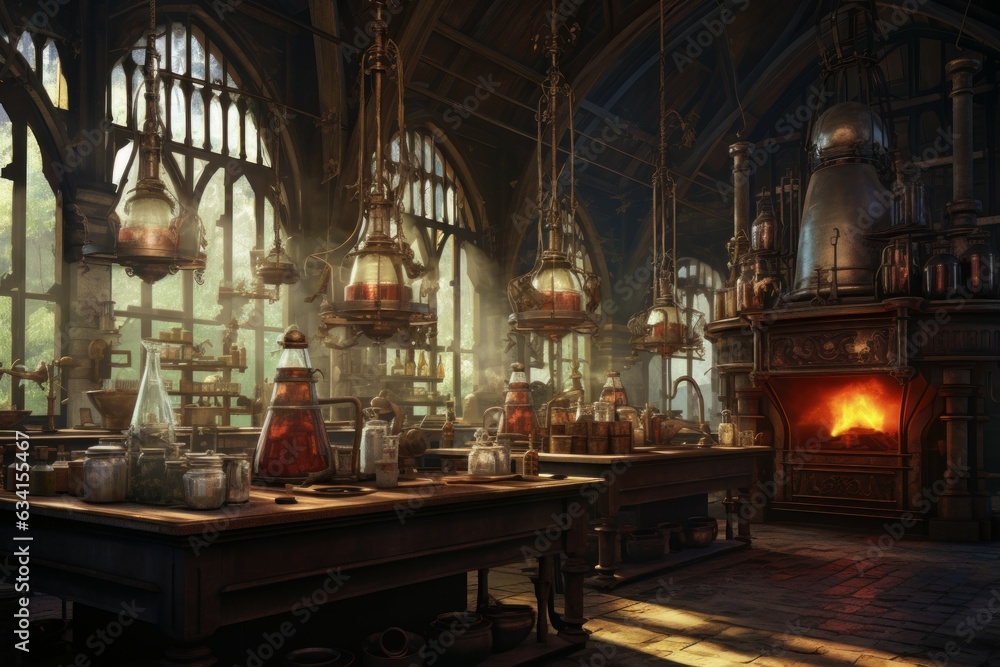 Mysterious wizard laboratory. Generate Ai