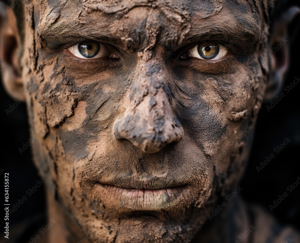 Soldier Camouflage Face Close Up Soldier Camouflage Face Close Up
