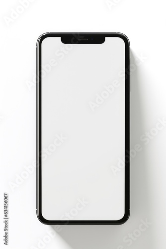 Smartphone mockup with blank white screen in realistic, clay, flat vector, line style. mobile phone mockup front view