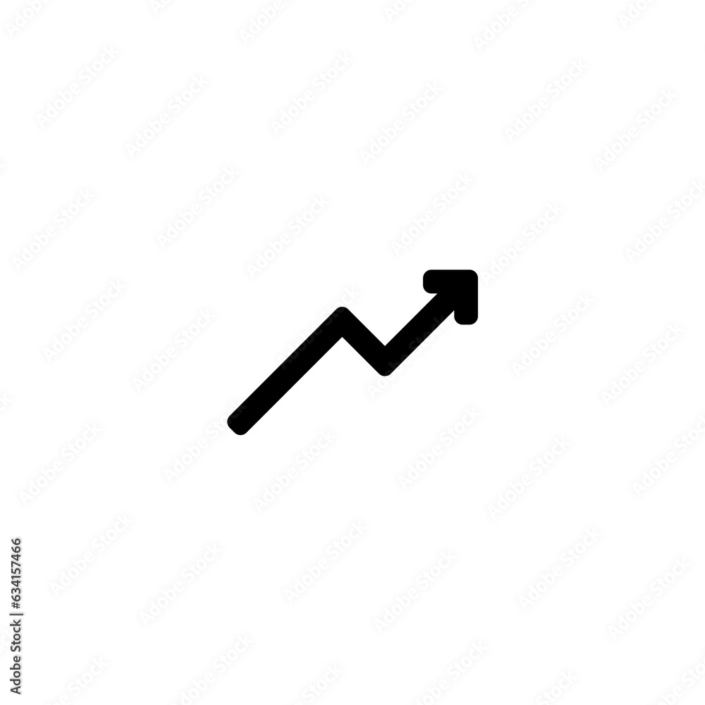 Rising arrow icon isolated on white backgrounde Rising arrow icon isolated on white backgrounde