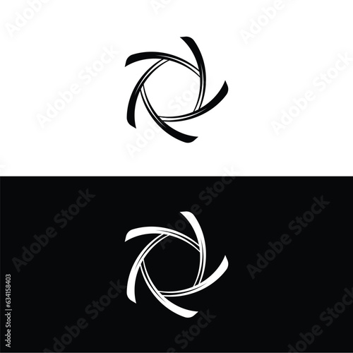 Black and white circle vector logo template design