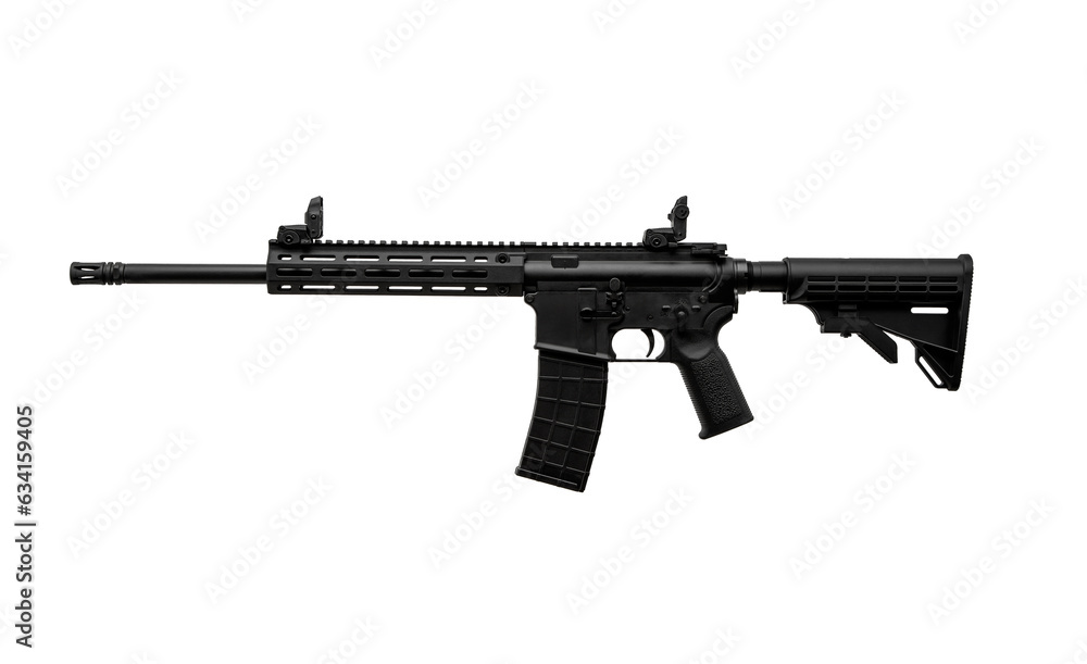 Modern semi-automatic small-caliber .22lr rifle. Military carbine caliber .22lr. Isolate on a white back. Modern semi-automatic small-caliber .22lr rifle. Military carbine caliber .22lr. Isolate on a white back.