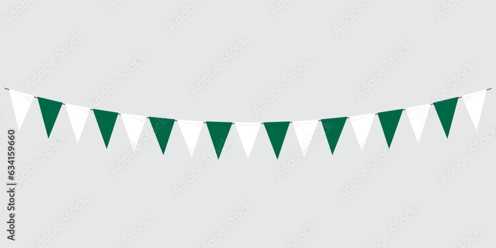 Obraz premium Mexican flag color paper bunting. flags isolated
