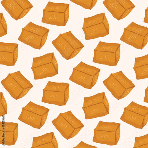 Fried Tofu Seamless Pattern