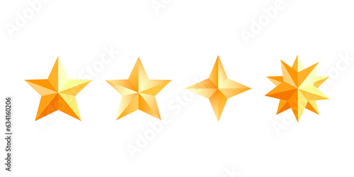 A collection of vector gold stars