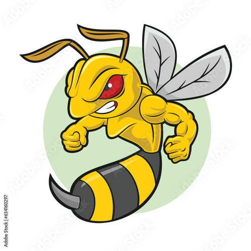 bee mascot vector art illustration design