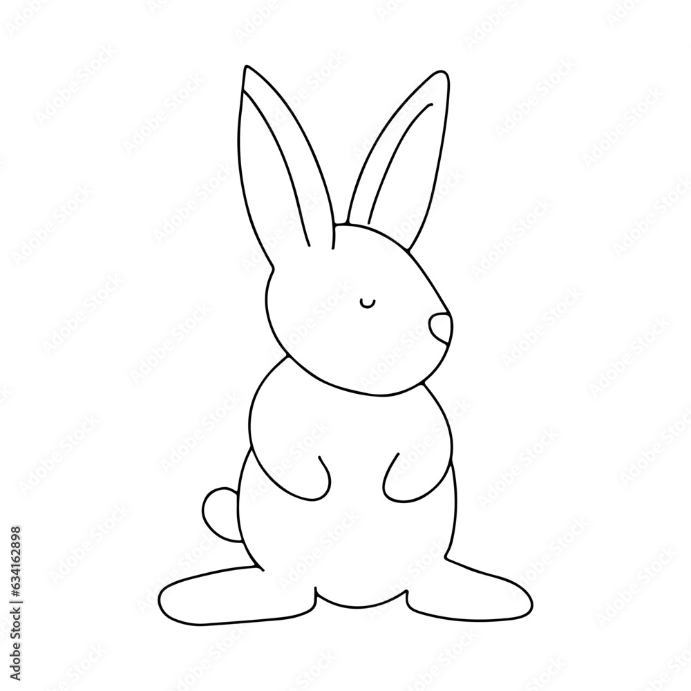 Easter bunny doodle spring cute design element. Spring easter ...