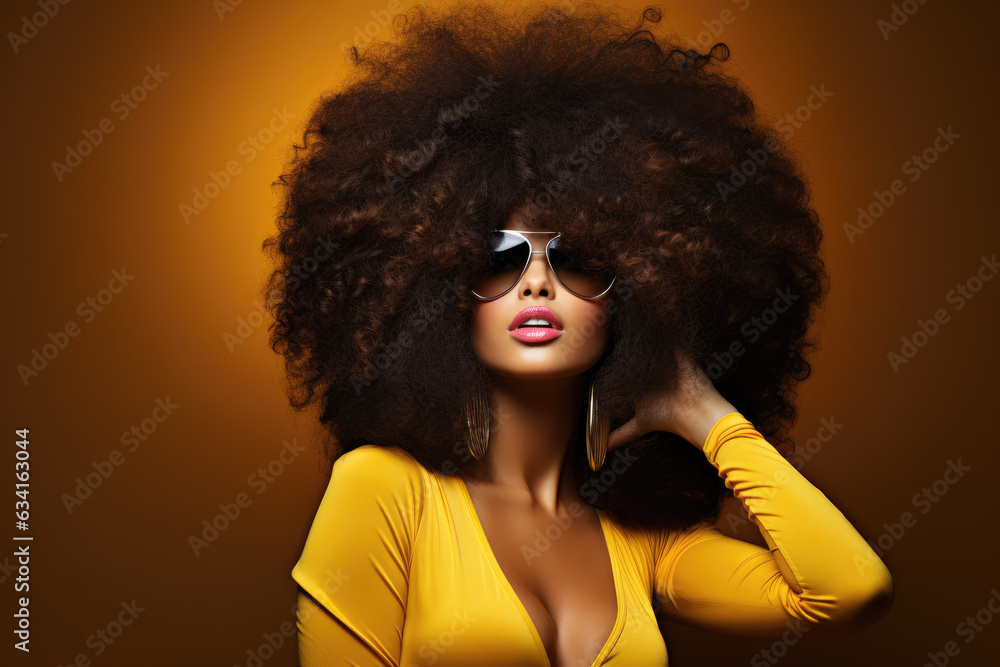 Frau mit Afrofrisur Frau mit Afrofrisur