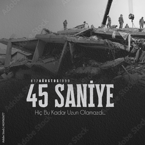17 ağustos deprem tasarımı, yıkılmış ev arkaplan. Translation : 17 august earthquake design, destroyed house background.