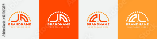 Letter PU and UP or PV and VP Sunrise  Logo Set, suitable for any business with PU, UP, PV, VP initials.