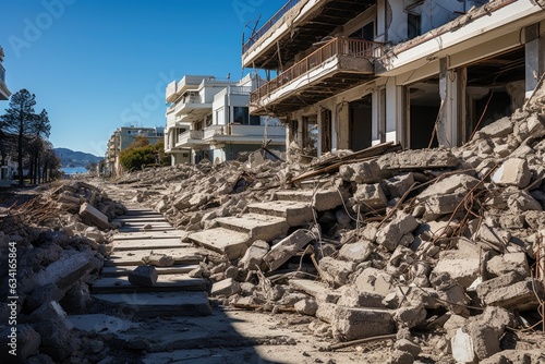 Powerful earthquake, showcasing the devastating impact of seismic forces on structures and environments