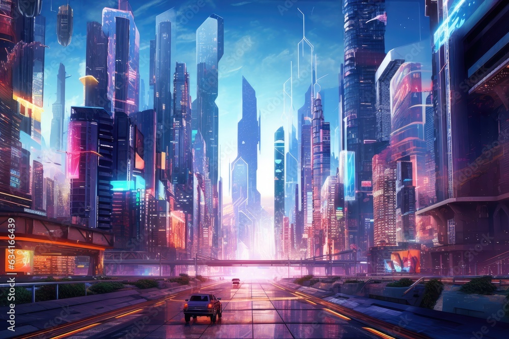 Future city skyline
