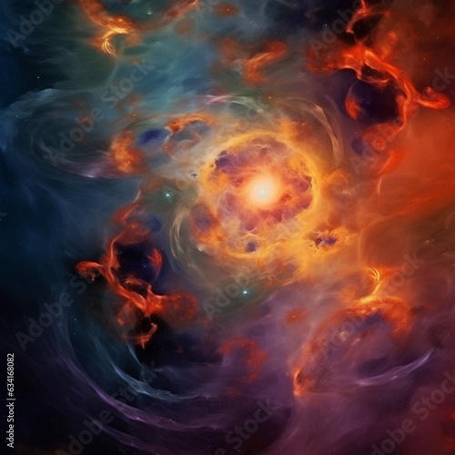 surreal cosmic with swirling galaxies and nebulae