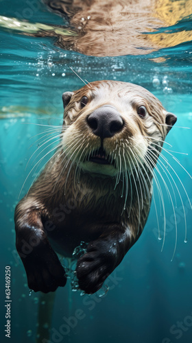 Otter unter Wasser