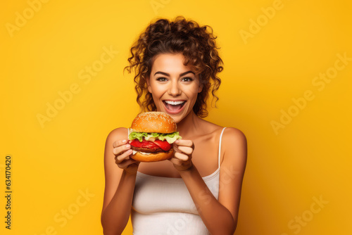 Frau mit Burger