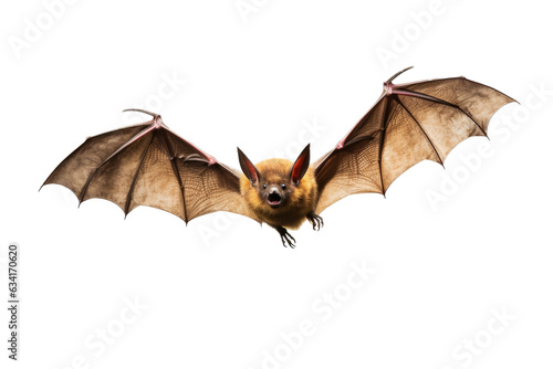 Bat vampire flying in the air with wings isolated on clear png background  Halloween festive elements concept  Vampire animal  with Generative Ai.
