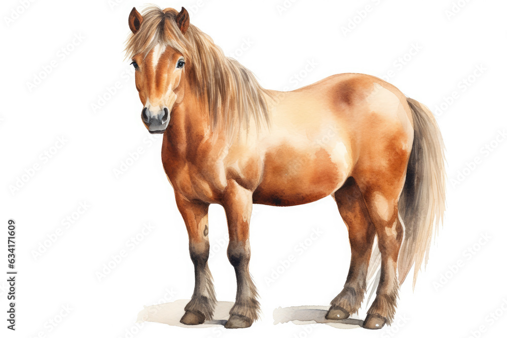 Fototapeta premium Watercolour illustration of Icelandic horse