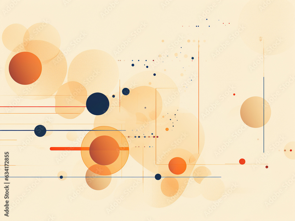 Beige digital background, blending illustration and network design.
