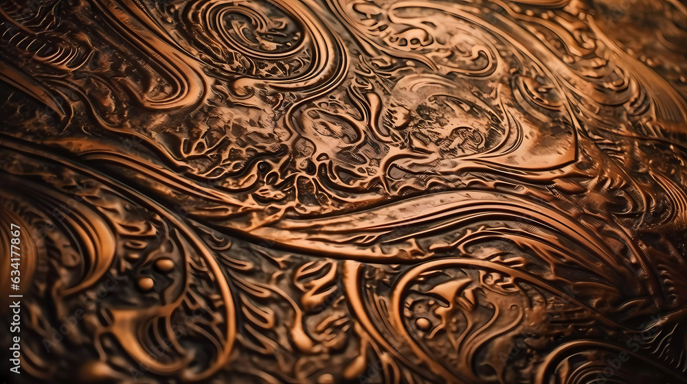 Scratched grunge copper plate industrial. Texture copper plate. Old copper. Generative AI technology. Scratched grunge copper plate industrial. Texture copper plate. Old copper. Generative AI technology.