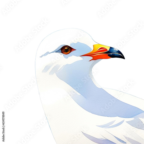 white seagull head on transparent png, generative ai, seagull